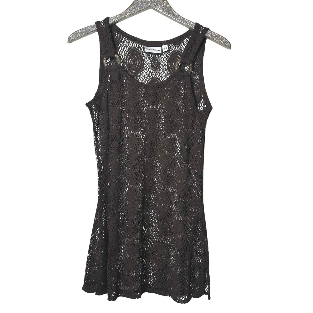 Croft & Barrow Brown Crochet Cover Up Dress